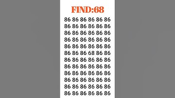 Optical illusion:only a genius with sharp eyes can spot  68 with ease #quiz #challenge #viralvideo