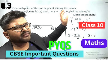 If the mid-point of the line segment joining the points A(3,4) and B(k,6) is P(x,y) and x + y - 10