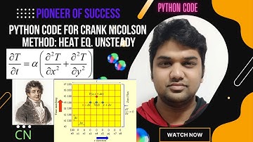 Python code Crank Nicolson Method for 1D Unsteady Heat Conduction