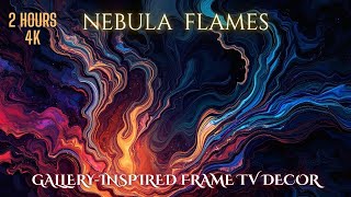 Samsung Frame TV Art | Nebula Flames – Modern Abstract Cosmic Fire | 4K UHD | 2 Hours