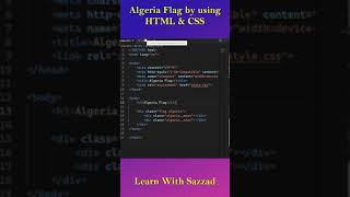 Algeria Flag by using HTML & CSS #reels #reel #shorts #short #learnwithsazzad #html #css screenshot 1