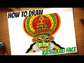 #kathakali #howtodraw How to Draw Kathakali dancer face easy | Kathakali face drawing step by step