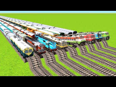 8 TRAINS VS SOME SMALL SPEED BUMPS & SOME BIG SPEED BREAKERS RAILWAY TRACKS|Train Simulator|