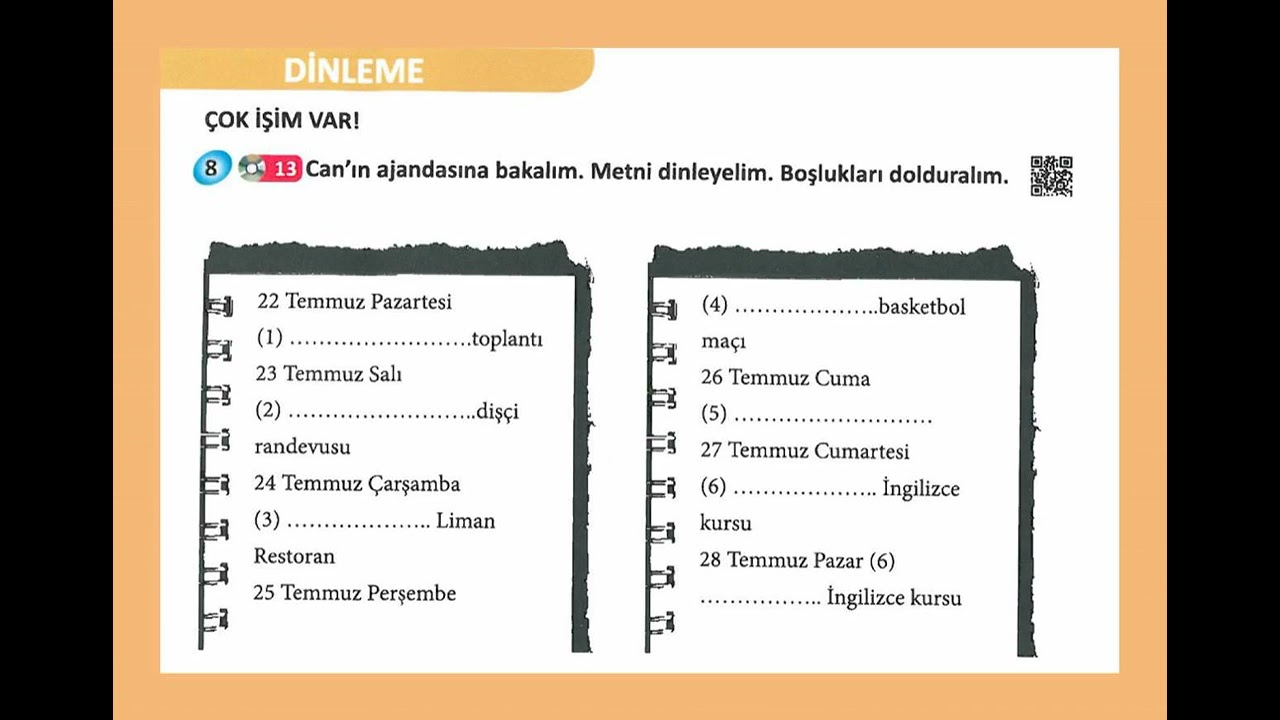 Yeni İstanbul A1: Ünite 5 Dinleme 13
