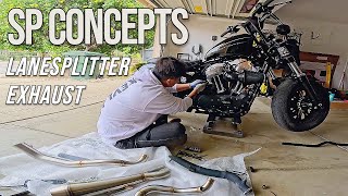 Harley Sportster 48 with SP Concepts Lanesplitter Exhaust Install
