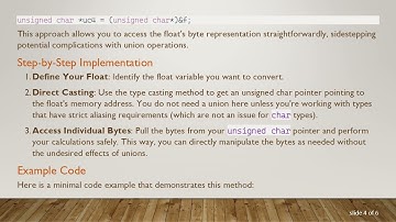 Solving the float to unsigned char[4] Conversion Issue in C+ +  Using Unions