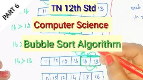 12th Std|Computer Science| Bubble Sort Algorithm |TN New Syllabus |Shyni Pradeep