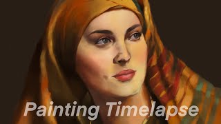 PROCREATE PORTRAIT PAINTING TIMELAPSE | EQUIPMENT, TOOLS, BRUSHES + happy BG music 🌸