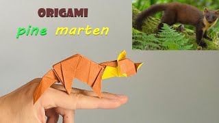 How to make origami pine marten, step by step tutorial