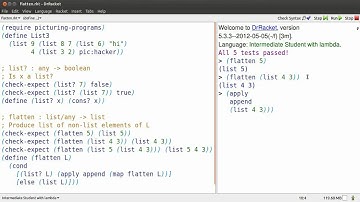 racket recursion video 4/6 --- flatten a list