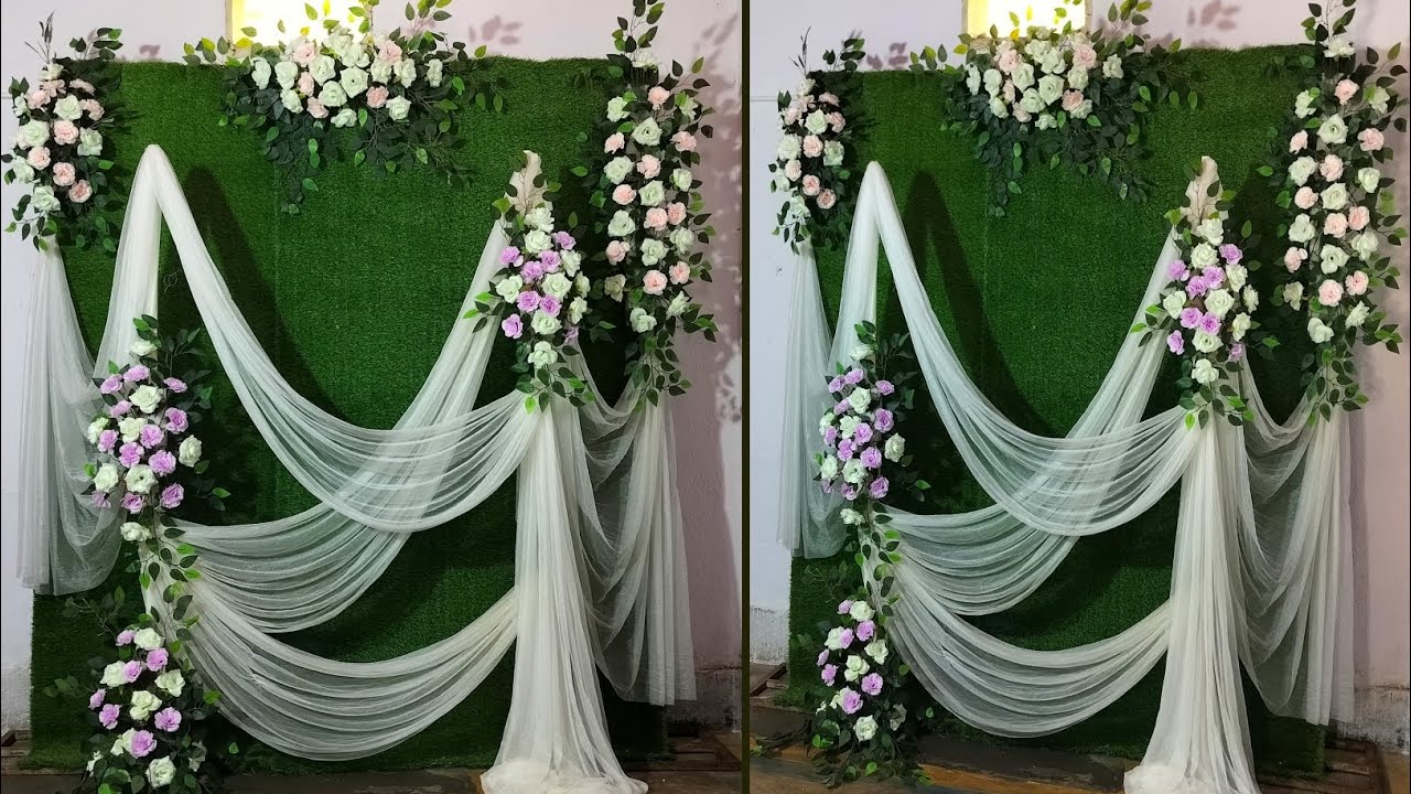 Diy Flower Decor Part-1 | Flower Backdrop Decoration Idea at Home 