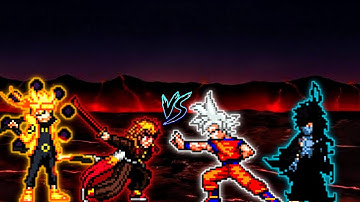 Epic😱 | Rengoku V4 OP & Naruto OP (all form) VS Goku DBS V3.5 OP & Ichigo V4 OP in Jump Force Mugen