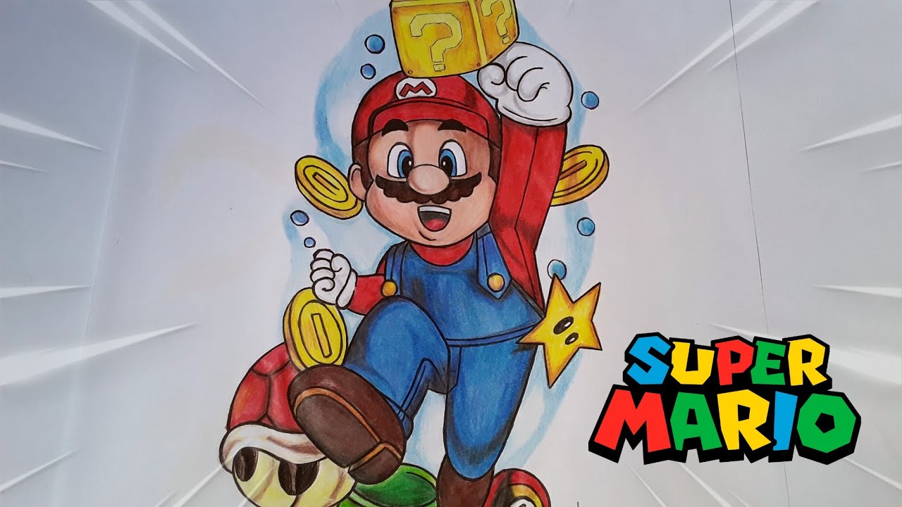 COMO DESENHAR SUPER MARIO BROS PASSO A PASSO / HOW TO DRAW STEP BY STEP ...