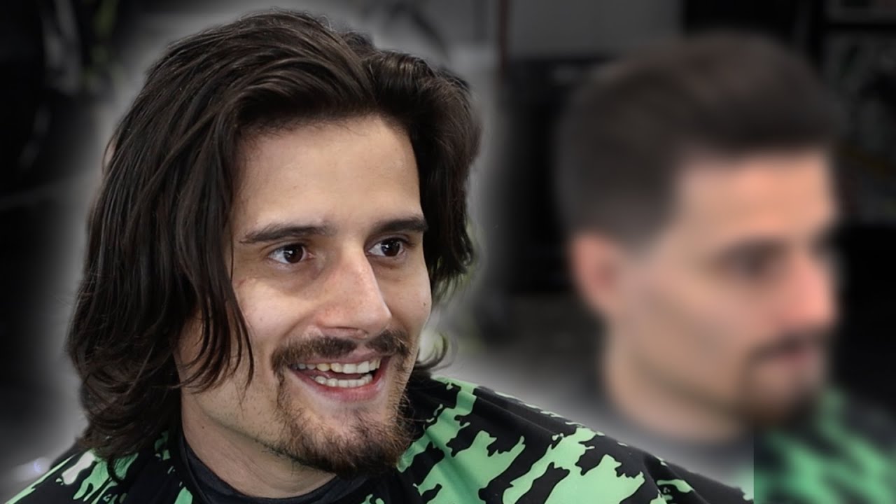 1 YEAR NO HAIRCUT!!! 😳 Side Part Pompadour Low Taper Haircut Tutorial