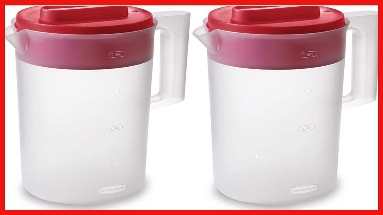 Rubbermaid Raspberry Color Pitcher Rubbermaid 2 Piece Pitcher Set with 3 Position Pour Spout Lid for Water ...