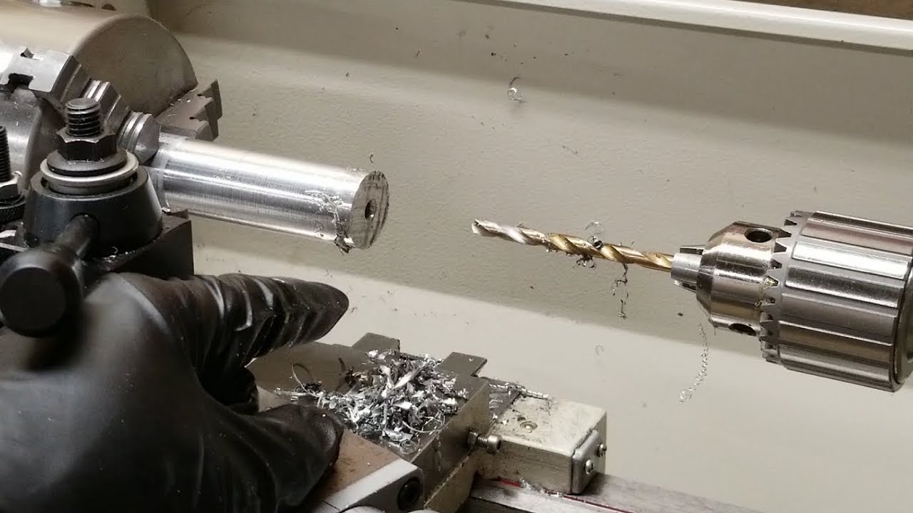 How to Drill Hole with a Lathe YouTube