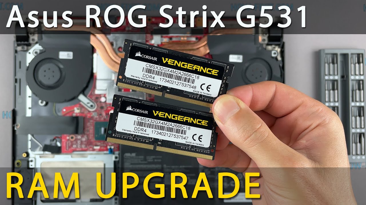 Asus ROG Strix G531 How to upgrade RAM memory in laptop - YouTube