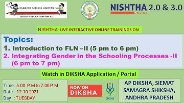 NISHTHA 3.0 (FLN) -INTRODUCTION TO FLN2& NISHTHA 2.0" పాఠశాల కార్యాచరణాలలో లింగభావనను సమగ్రపరచుట -II