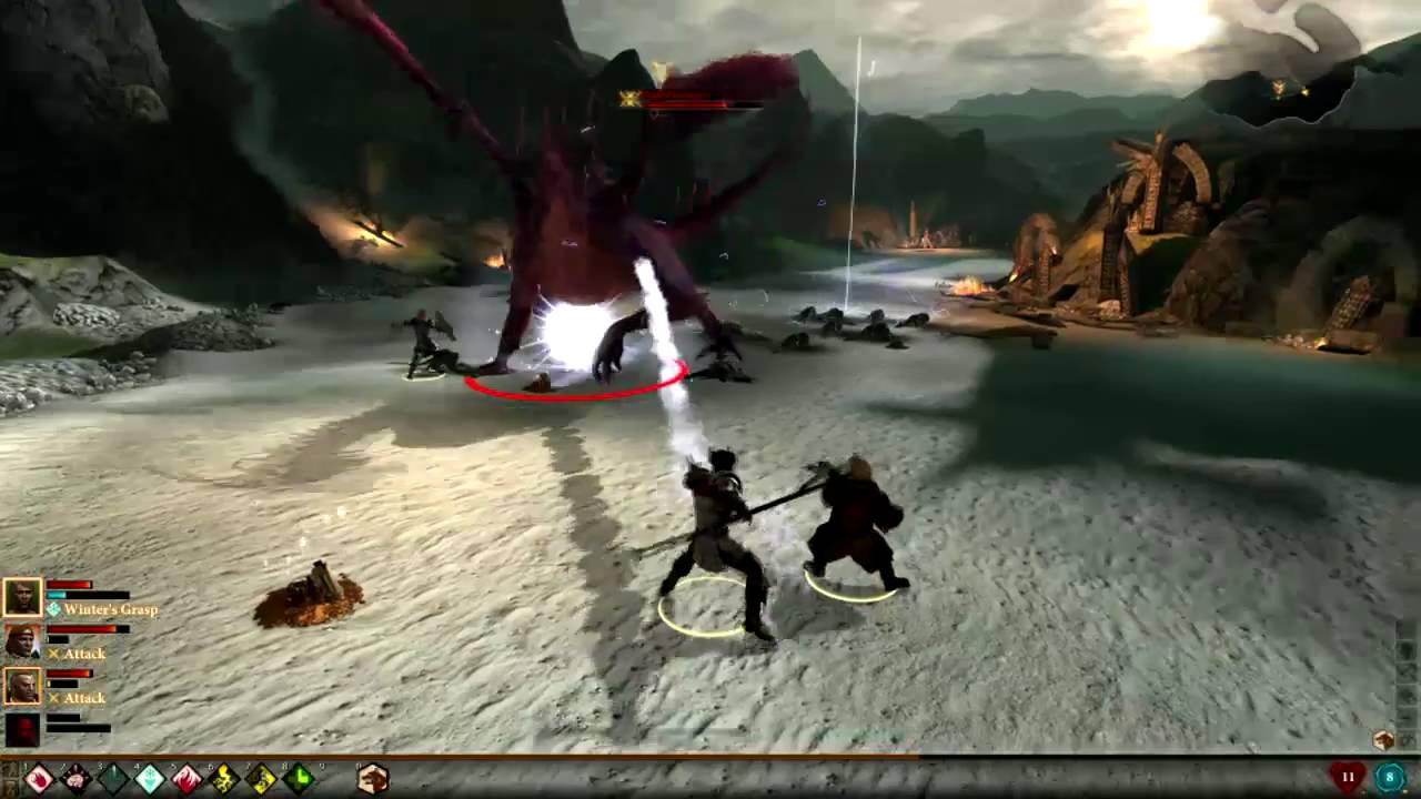 Dragon Age: Origins (PS3) - High Dragon Battle 