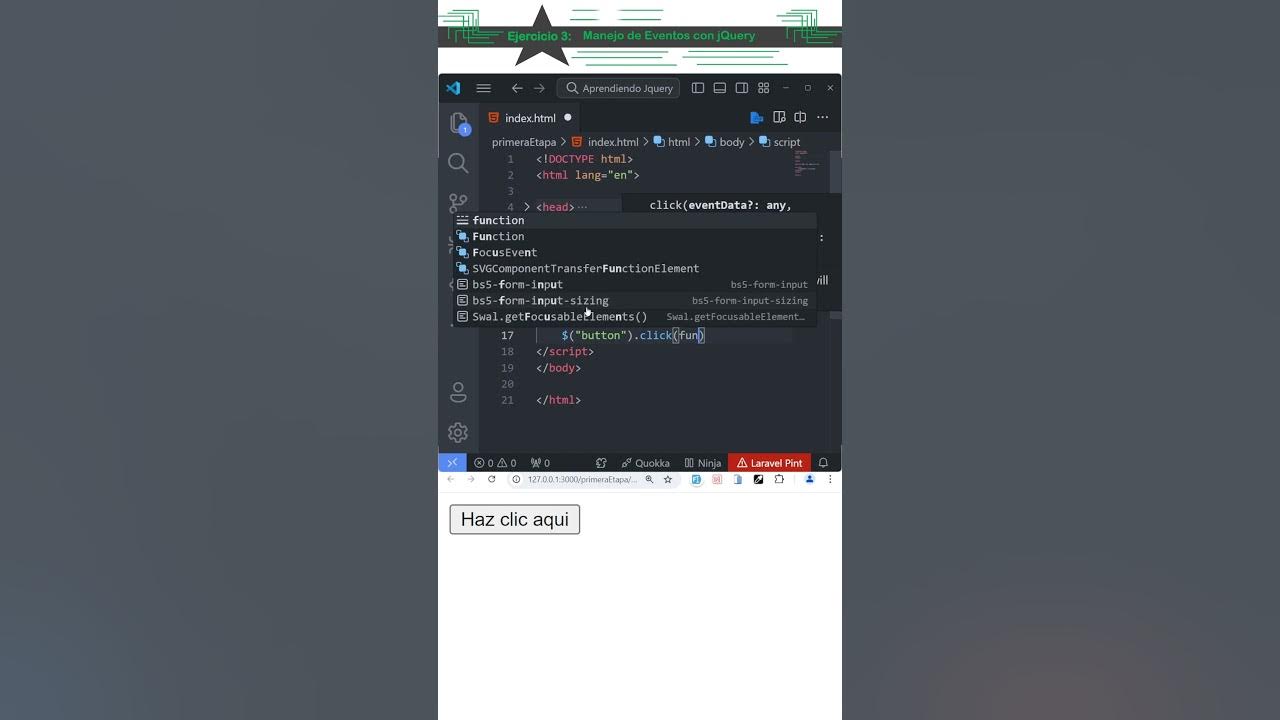 🎯Ejercicio 3: Manejo de Eventos con jQuery🎯 - YouTube
