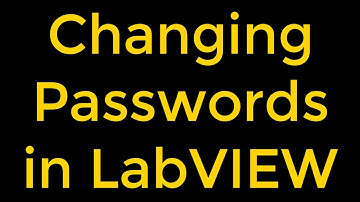 How to Change Passwords in LabVIEW