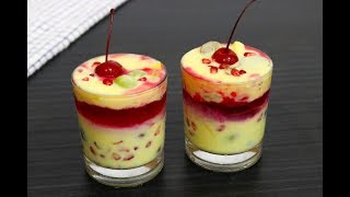 Jello Fruit Custard | Fruit Custard with Jelly | Eggless Fruit Custard Recipe | Fruit Custard