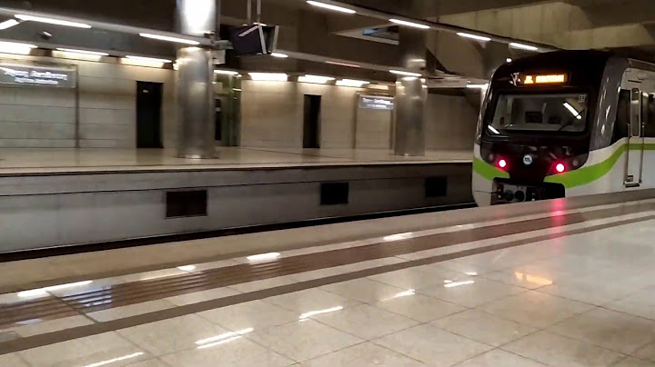 Athens Metro: 2 trains meeting each other at Aghios Antonios station