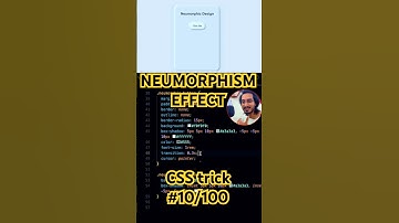 Master Neumorphism in 60 secs | CSS Tricks #10/100