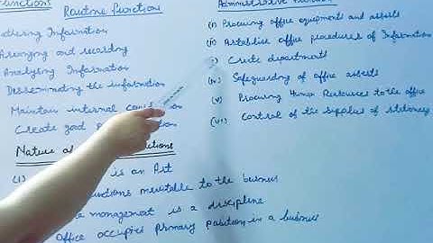 FUNCTIONS OF AN OFFICE (11TH MODERN OFFICE PRACTICES)