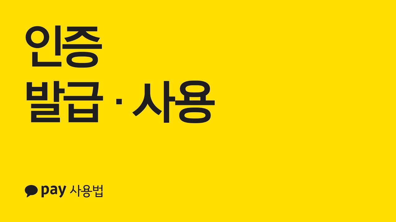 인증 발급・사용하는 법 — 카카오페이