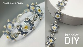 : KURDELE BILEKLIK/KRISTAL BONCUKTAN SIK VE KOLAY BILEKLIK YAPIMI/RIBBON BRACELET/BEAD BRACELET MAKING