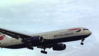 British Airways Boeing 767-300 G-Bnwt Landing London Heathrow 09L