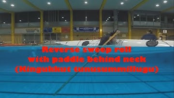 Reverse sweep roll with paddle behind neck
