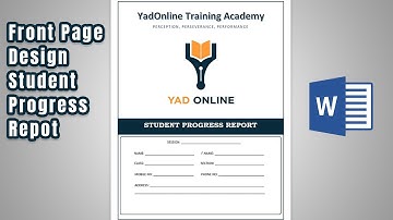 Student Progress Report Front Page Design in Ms word || Front Page for Student Progress Report