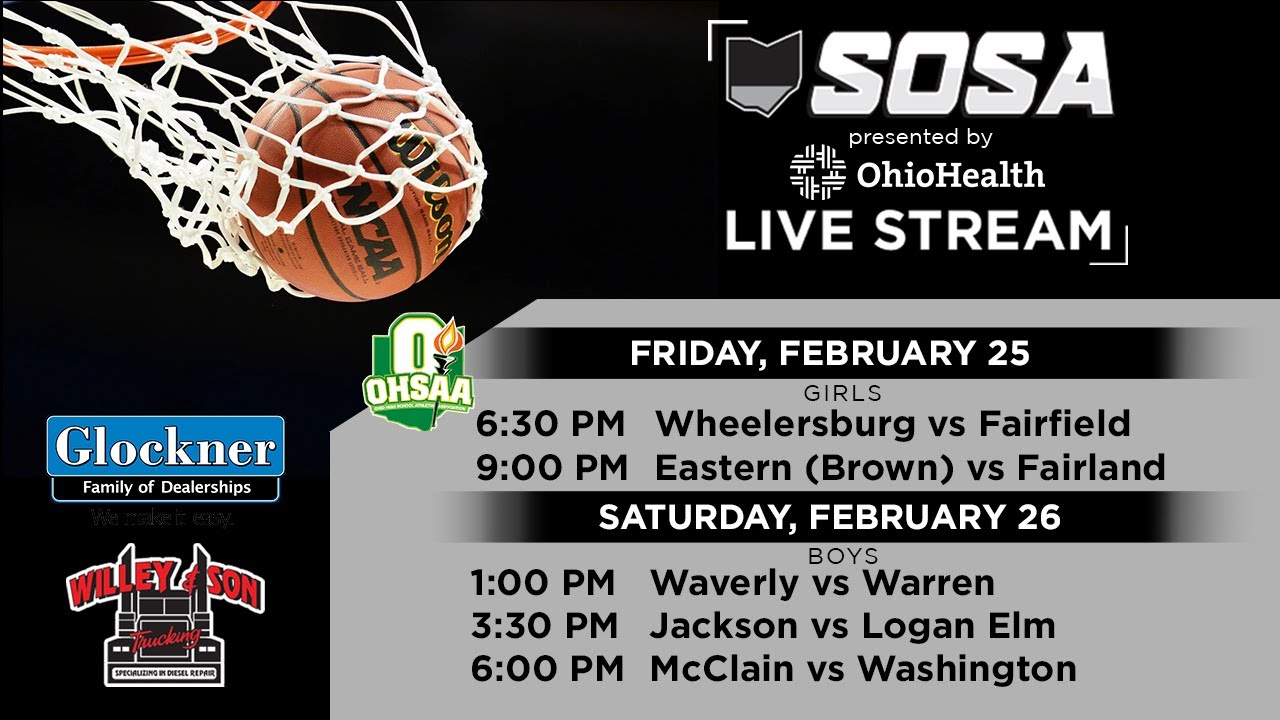 LIVE OHSAA Boys Tournament - McClain vs Washington