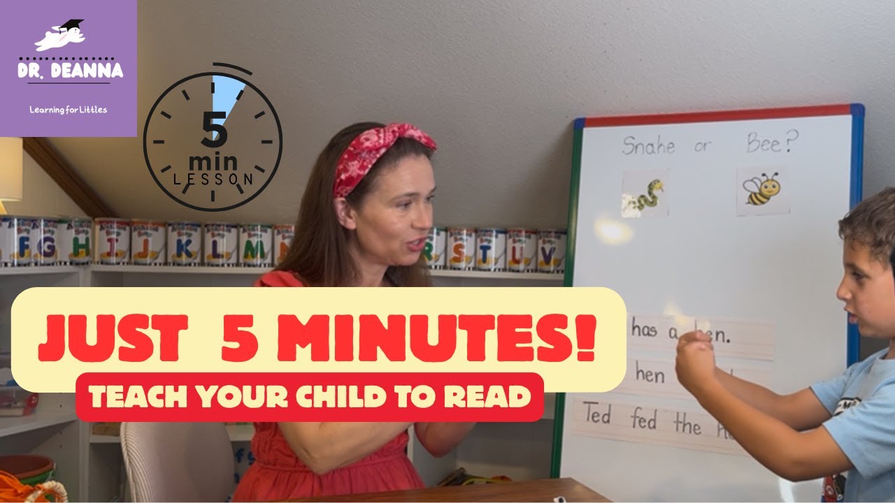 How to Teach a Child to Read| 5 Minute Blending Words Lesson with a Real Child