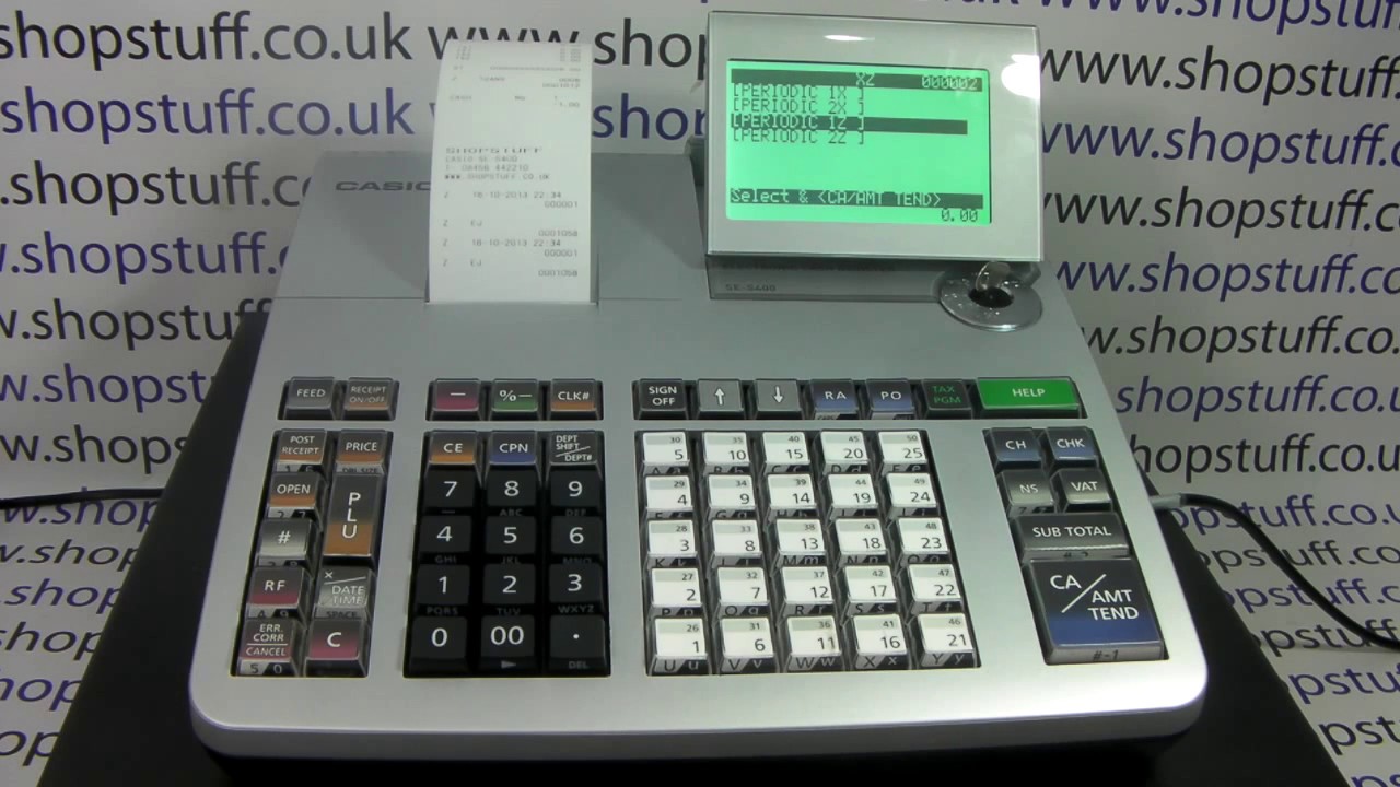 Gods jernbane Highland What Reports Can I Run On The Casio SE-S400 Cash Register? - YouTube