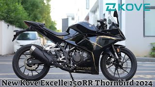 Weight 147 Kg, 250cc Water Cooled Twin Cylinder Engine | New Kove Excelle 250RR Thornbird 2024