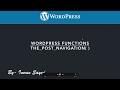 WordPress Functions the post navigation Function