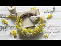 【100均DIY】春♡ミモザのリース作り方/ダイソーやセリアの造花/リースの作り方/Spring wreath/簡単・お洒落なリースの作り方/リース手作り/春のリースの作り方