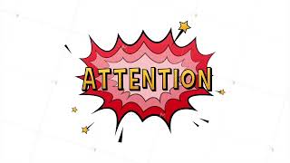 Comic speech bubbles with text attention. Vintage cartoon illustration. Symbol, sticker tag