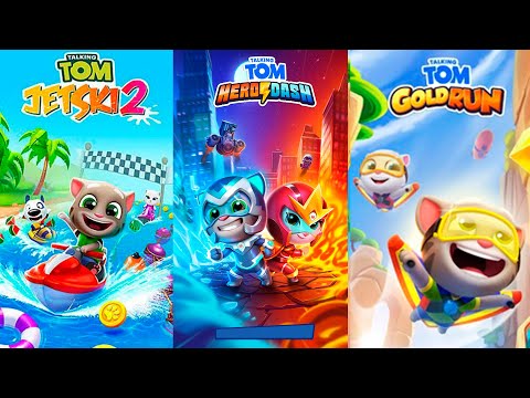 Talking Tom Gold Run - Talking Tom Hero Dash - Talking Tom Jetski 2 - Full walkthrough - Gameplay