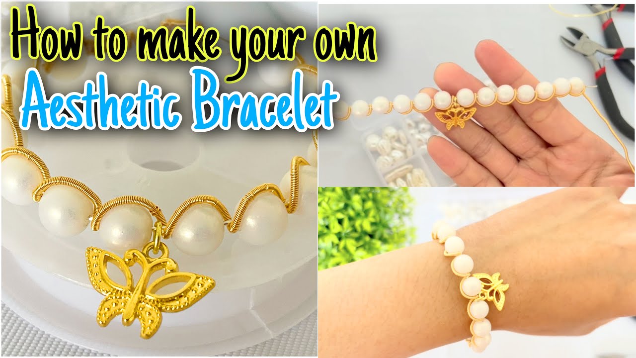 DIY Aesthetic Bracelet cara  membuat  gelang  aesthetic 