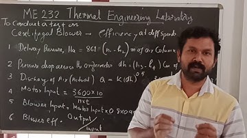 KTU l ME 232 l Thermal Engineering Lab l Certifugal Blower Test Rig I 2020