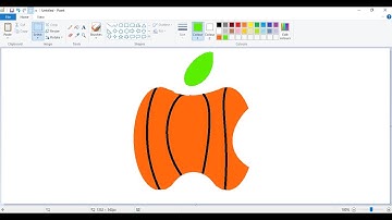 How to draw a Halloween Apple logo using MS Paint | How to draw on your computer
