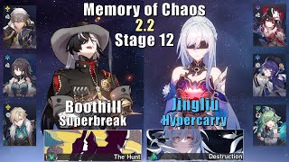 E0 Boothill Superbreak & E0 Jingliu Hyper | Memory of Chaos 12  2.2 | 3 Stars | Honkai: Star Rail