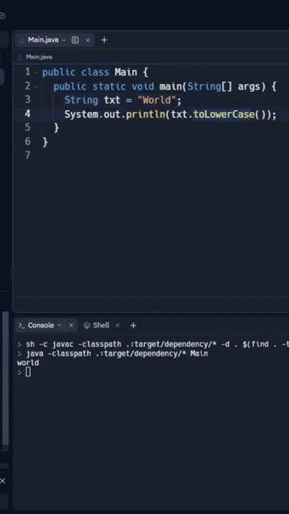toLowerCase() method in Java #shorts - YouTube