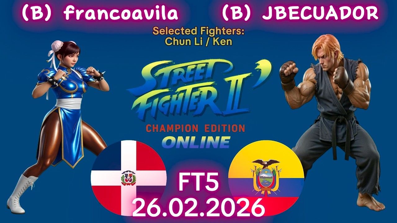 Street Fighter II' Champion Edition - X VS. X - FT5 - 15:50 - Online Match Replays