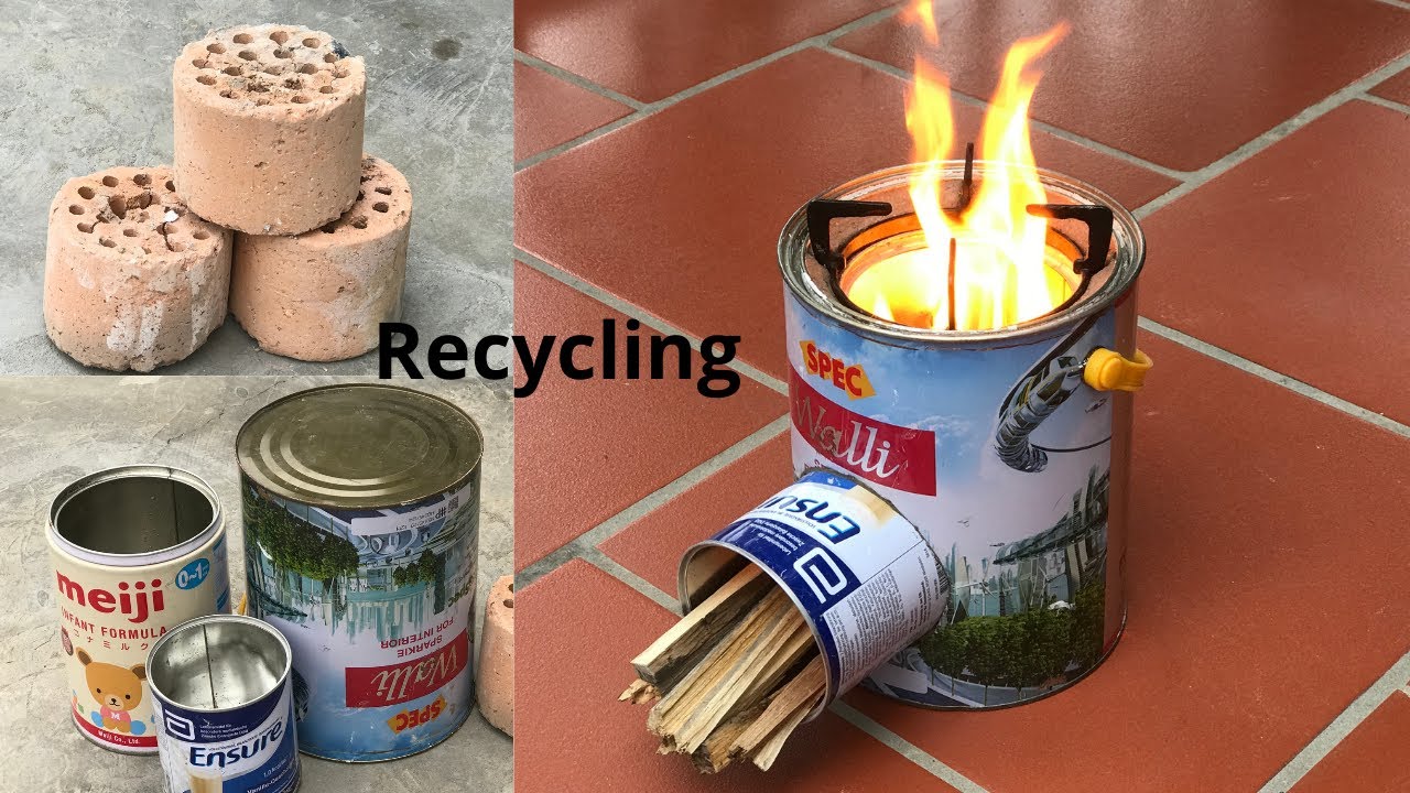 Waste recycling Cement Creates a great wood stove YouTube