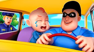 Rescue The Baby  Police Officer Song + Wheels On The Bus | Funny Song & Nursery Rhymes | Rosoo Baby